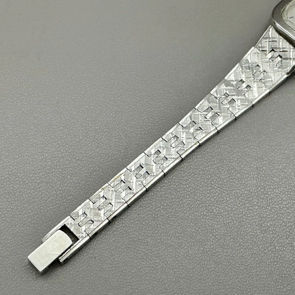 Vintage Timex Watch Womens Manual Wind Silver Tone Rectangle Bracelet Working
